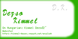 dezso kimmel business card